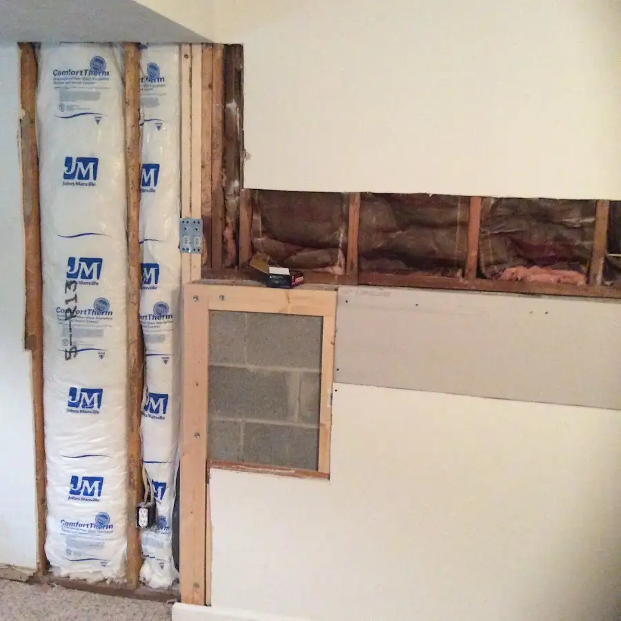 Wall insulation replacement during Contents Cleaning & Restoration in Hull